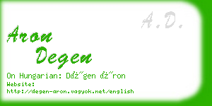 aron degen business card